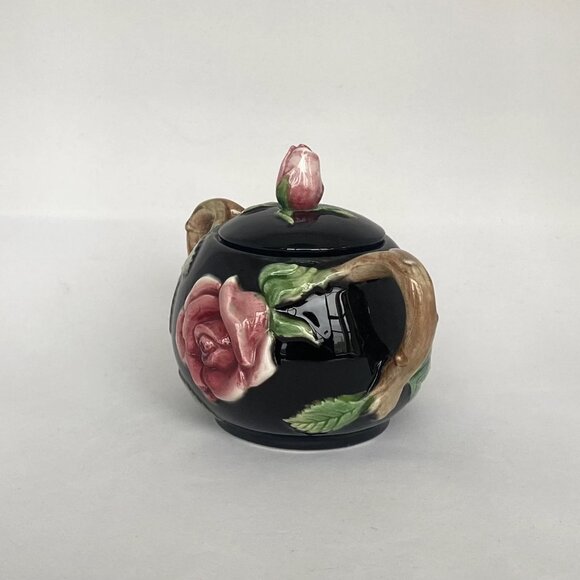 Vintage Fitz & Floyd 1987 Midnight Rose Sugar Bowl and Lid - Picture 8 of 10